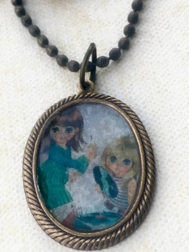 Handgemachte 1970Er Jahre Mod Kids Anhänger Halskette Retro Art Schmuck von HASJewelsbyShannon
