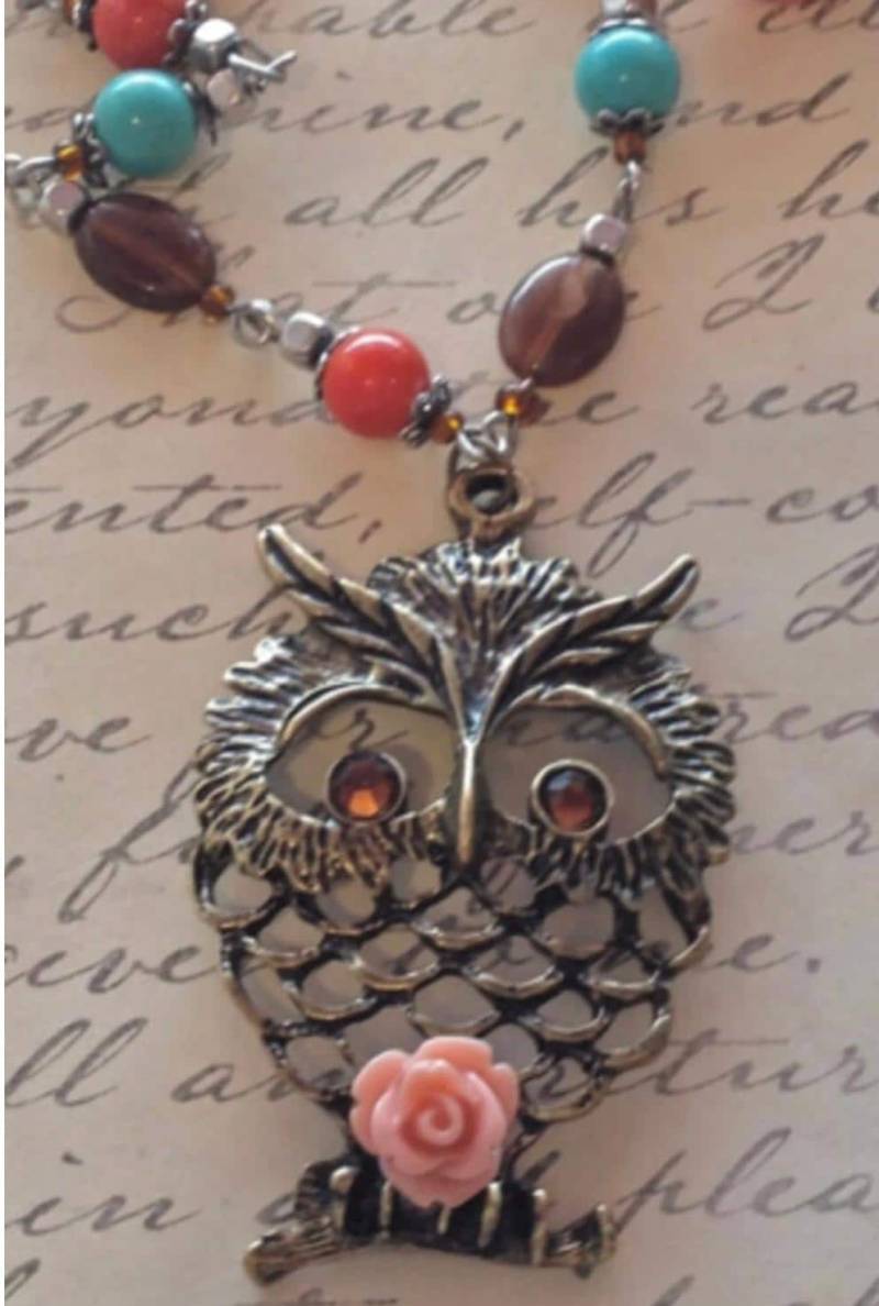 Handgemachte Perlen Eule Halskette Für Frauen von HASJewelsbyShannon