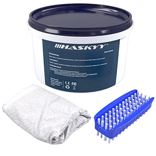 HASKYY 3L Profi-Handwaschpaste Set Handreiniger inkl. Handwaschbürste und Handtuch, reinigt hautschonend - die Lösung für saubere Hände von HASKYY