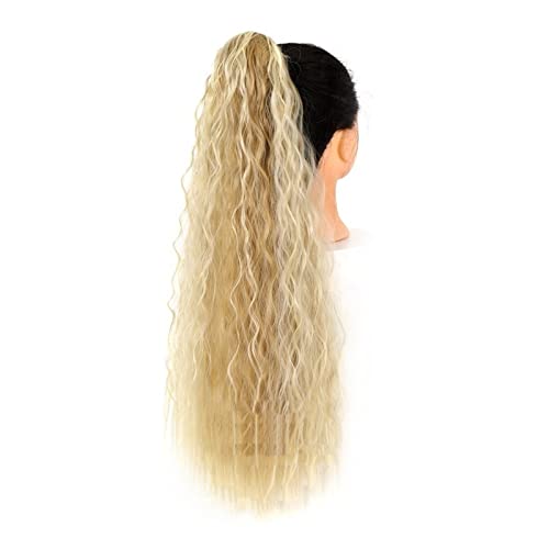 Fake Hair 24 Zoll lange lockige Extensions, lockige synthetische Pferdeschwanz-Haarteile for Frauen und Mädchen, Kordelzug, Puff-Pferdeschwanz, Clip-in-Pferdeschwanz Ponytail (Color : 22H613, Size : von HASMI