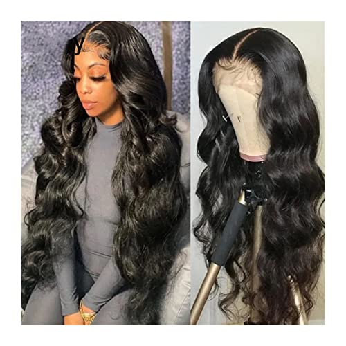 Gewellte Spitzenperücken Curly Lace Perücken 13x4 HD Transparente Körperwelle Lace Front Echthaar Perücken for Frauen 4X4 Lace Closure Wig Malaysian Remy Hair Body Wave Lace Frontal Perücke Natürliche von HASMI