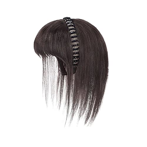 Gewellte Spitzenperücken Simulation Haar Pony Perücke Stück Stirn Haarband Pony Eine Perücke Kopffüller Haarabdeckung Weißes Haar Mädchen Perücken Natürliche synthetische Perücken (Color : Black stra von HASMI