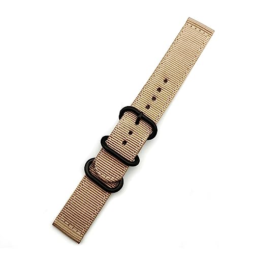 HASMI 18 20 22 24 mm Nylonarmband kompatibel for Samsung Galaxy Watch Active 2 40 44 mm Uhr 42 mm Gear S3 Schnellverschluss-Uhrenarmband Sportarmband (Color : Khaki, Size : 20mm) von HASMI