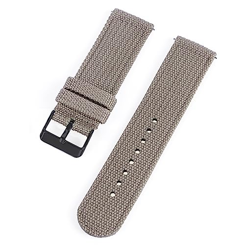 HASMI 18 mm 20 mm 22 mm 24 mm Nylon-Canvas-Uhrenarmband, gewebter weicher Gürtel, universelles Armband, kompatibel for Sport-Schnellverschluss-Armband for Herren und Damen (Color : Grey-black, Size von HASMI