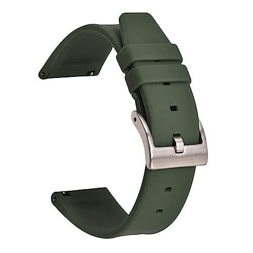 HASMI 18 mm 20 mm 22 mm Sport-Silikonarmband, kompatibel for Samsung Galaxy Watch Active2 Gear S2 S3, kompatibel for Huawei Amazfit Men, ersetzt Gummiband (Color : Army green, Size : 22mm) von HASMI