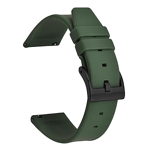 HASMI 18 mm 20 mm 22 mm Sport-Silikonarmband, kompatibel for Samsung Galaxy Watch Active2 Gear S2 S3, kompatibel for Huawei Amazfit Men, ersetzt Gummiband (Color : Army green black, Size : 20mm) von HASMI