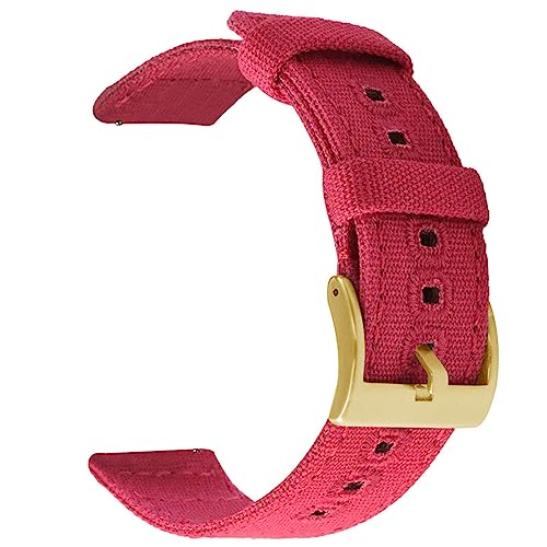 HASMI 18 mm 20 mm 22 mm geflochtenes Canvas-Armband kompatibel for Samsung Galaxy Watch 3/4 40 mm 44 mm klassisches 46 mm 42 mm Schnellverschluss-Armband kompatibel for Germin (Color : Red gold, Siz von HASMI