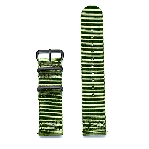 HASMI 2-teiliges Nylonarmband, 20 mm, 22 mm, Schnellverschluss-Nylon-Uhrenarmbänder, kompatibel for Huawei/Samsung Galaxy/Amazfit-Uhrenzubehör (Color : Green, Size : 22mm) von HASMI