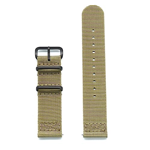 HASMI 2-teiliges Nylonarmband, 20 mm, 22 mm, Schnellverschluss-Nylon-Uhrenarmbänder, kompatibel for Huawei/Samsung Galaxy/Amazfit-Uhrenzubehör (Color : Khaki, Size : 22mm) von HASMI