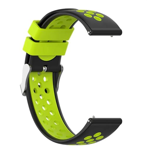 HASMI 20/22 Mm Armband, Kompatibel for Garmin Vivoactive 3 4 Venu Venu2, Weiches Silikon-Uhrenarmband, Armband, Kompatibel for Huawei Watch GT2 GT3 (Color : Black-green, Size : Garmin Venu 2) von HASMI