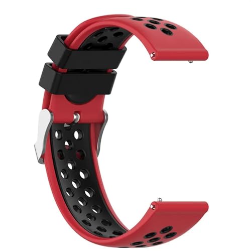 HASMI 20/22 Mm Armband, Kompatibel for Garmin Vivoactive 3 4 Venu Venu2, Weiches Silikon-Uhrenarmband, Armband, Kompatibel for Huawei Watch GT2 GT3 (Color : Red-black, Size : Garmin Venu) von HASMI