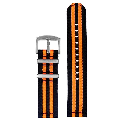 HASMI 20 Mm 22 Mm Nylon-Zulu-Armband, Canvas, Herren-Sport-Ersatzband, Kompatibel For Samsung S3, Kompatibel For Huawei Watch GT 2 Pro 46 Mm, Amazfit GTR 47 Mm (Color : Black orange silver, Size : 2 von HASMI