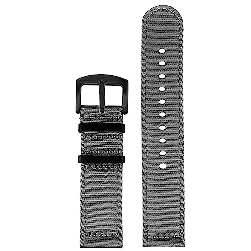 HASMI 20 Mm 22 Mm Nylon-Zulu-Armband, Canvas, Herren-Sport-Ersatzband, Kompatibel For Samsung S3, Kompatibel For Huawei Watch GT 2 Pro 46 Mm, Amazfit GTR 47 Mm (Color : Grey black, Size : 20mm) von HASMI