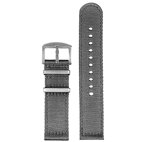 HASMI 20 Mm 22 Mm Nylon-Zulu-Armband, Canvas, Herren-Sport-Ersatzband, Kompatibel For Samsung S3, Kompatibel For Huawei Watch GT 2 Pro 46 Mm, Amazfit GTR 47 Mm (Color : Grey silver, Size : 20mm) von HASMI