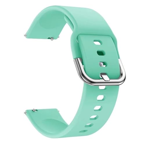 HASMI 20 mm/22 mm Silikonarmband, kompatibel for Samsung Galaxy Watch 4/3 Active 2/Huawei Watch GT2, weiches Sportarmband, kompatibel for Amazfit Bip (Color : Teal green, Size : 20mm) von HASMI