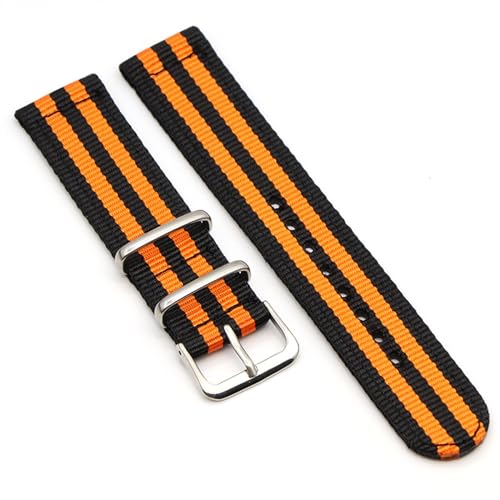 HASMI 20 mm Nylon-Uhrenarmband, 22 mm Uhrenarmband, 18 mm Uhrenarmband, einfarbige Uhrengürtel, kompatibel for Smartwatch (Color : Black orange, Size : 22mm) von HASMI