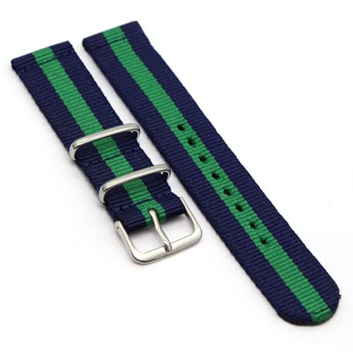 HASMI 20 mm Nylon-Uhrenarmband, 22 mm Uhrenarmband, 18 mm Uhrenarmband, einfarbige Uhrengürtel, kompatibel for Smartwatch (Color : Tibetan blue green, Size : 20mm) von HASMI