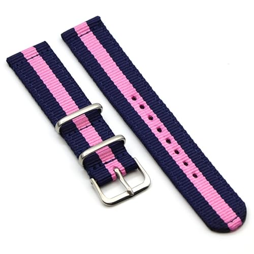 HASMI 20 mm Nylon-Uhrenarmband, 22 mm Uhrenarmband, 18 mm Uhrenarmband, einfarbige Uhrengürtel, kompatibel for Smartwatch (Color : Tibetan blue pink, Size : 20mm) von HASMI