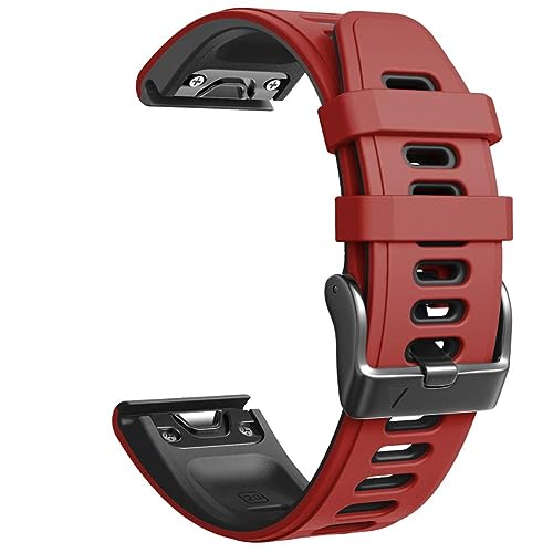 HASMI 20 mm Silikon-Uhrenarmband, kompatibel for Fenix ​​5S, zweifarbiger Soft-Uhrenarmband-Ersatz, kompatibel for Fenix ​​5S Plus/Fenix ​​6S/6S Pro Smartwatches (Color : Red, Size : 20mm) von HASMI