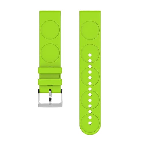 HASMI 20-mm-Silikon-Uhrenarmband, kompatibel for Samsung Galaxy, 42-mm-Schnellverschlussband, kompatibel for Garmin Vivoactive 3/Forerunner 645-Uhrenarmband (Color : Green, Size : 20mm) von HASMI