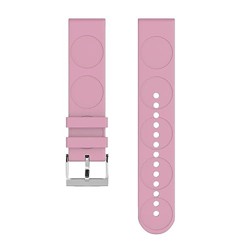 HASMI 20-mm-Silikon-Uhrenarmband, kompatibel for Samsung Galaxy, 42-mm-Schnellverschlussband, kompatibel for Garmin Vivoactive 3/Forerunner 645-Uhrenarmband (Color : Pink, Size : 20mm) von HASMI