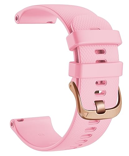 HASMI 20 mm Sportuhrenarmband kompatibel for Vivomove 3 Armband, Silikon-Ersatzarmband kompatibel for Gear S2 Classic/Forerunner 645 Smartwatch (Color : Pink, Size : 20MM_L) von HASMI