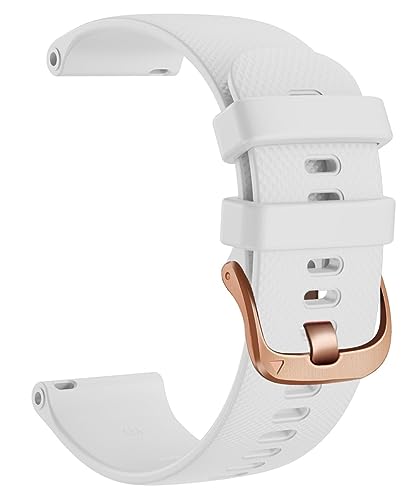 HASMI 20 mm Sportuhrenarmband kompatibel for Vivomove 3 Armband, Silikon-Ersatzarmband kompatibel for Gear S2 Classic/Forerunner 645 Smartwatch (Color : White, Size : 20MM_L) von HASMI