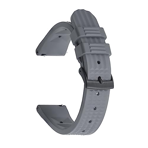 HASMI 22/20 Mm Kautschukarmband, Kompatibel For Amazfit GTR/Stratos, Neues Design, FKM-Armband, Kompatibel For Samsung Galaxy Watch 3/Active 2/Huawei Watch3 (Color : Grey Black, Size : 22mm) von HASMI