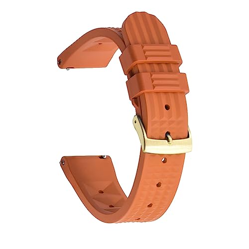 HASMI 22/20 Mm Kautschukarmband, Kompatibel For Amazfit GTR/Stratos, Neues Design, FKM-Armband, Kompatibel For Samsung Galaxy Watch 3/Active 2/Huawei Watch3 (Color : Orange Gold, Size : 22mm) von HASMI