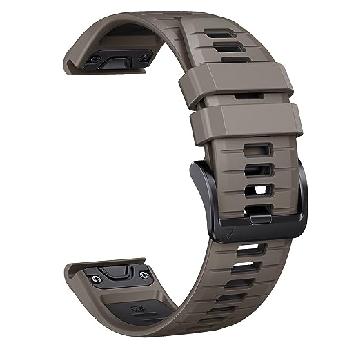 HASMI 22 26 mm Silikon-Armband, kompatibel for Garmin Fenix ​​7/7Pro/7X/6X/6 Pro/5X/5 Plus/Epix/Instinct WristStrap, austauschbares Armband (Color : Brown Dark Grey, Size : 22mm) von HASMI