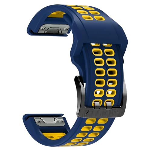 HASMI 22 26 mm Smartwatch-Armband, kompatibel for Garmin Fenix ​​7 7X, Silikonarmbänder, Schnellverschluss-Armband, Fenix ​​6X 5X 6 5 Plus 945 Armbänder Correa (Color : J, Size : 26mm Fenix 6X 6XPro von HASMI