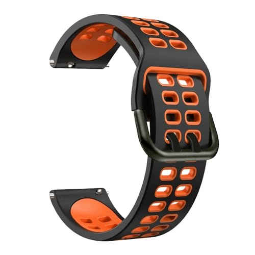 HASMI 22 Mm Silikonarmband, Kompatibel for Huawei Watch 3 Pro 48 Mm/Huawei Watch 3 46 Mm/Huawei Gt3 46 Mm/GT3 Runner Band Aus Silikon (Color : Black orange, Size : Huawei watch 3 3 pro) von HASMI