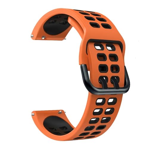 HASMI 22 Mm Silikonarmband, Kompatibel for Huawei Watch 3 Pro 48 Mm/Huawei Watch 3 46 Mm/Huawei Gt3 46 Mm/GT3 Runner Band Aus Silikon (Color : Orange black, Size : 22mm Width universal) von HASMI