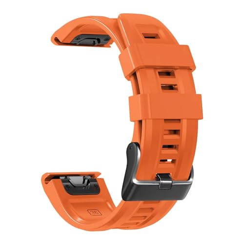 HASMI 22 mm 26 mm Silikon-Smartwatch-Armband, kompatibel for Garmin Fenix ​​7X 7 Fenix ​​6X 6 Pro Fenix ​​5X 5 Plus 3HR Armband Schnellverschluss-Armband (Color : Or, Size : 26mm Fenix 3HR D2) von HASMI
