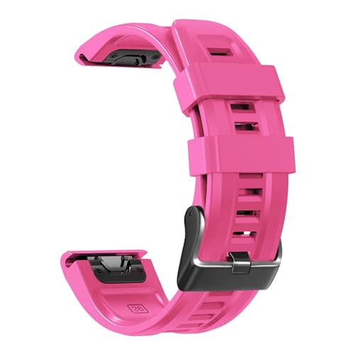 HASMI 22 mm 26 mm Silikon-Smartwatch-Armband, kompatibel for Garmin Fenix ​​7X 7 Fenix ​​6X 6 Pro Fenix ​​5X 5 Plus 3HR Armband Schnellverschluss-Armband (Color : Pk, Size : 26mm Fenix 3HR D2) von HASMI