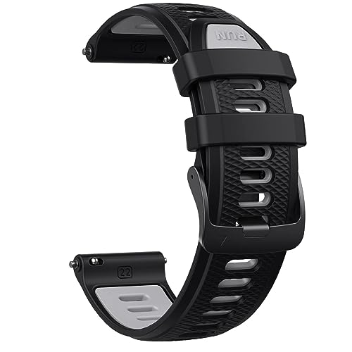 HASMI 22-mm-Armband, kompatibel for Garmin Forerunner 265 255 Band, for Suunto 9 Peak/Huawei GT2 Armband, kompatibel for Samsung Galaxy Watch 3 Armband (Color : Black Grey) von HASMI