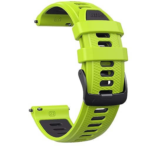 HASMI 22-mm-Armband, kompatibel for Garmin Forerunner 265 255 Band, for Suunto 9 Peak/Huawei GT2 Armband, kompatibel for Samsung Galaxy Watch 3 Armband (Color : Green Black) von HASMI