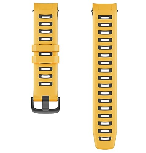 HASMI 22-mm-Armband, kompatibel for Instinct-Uhrenarmband, weiches Silikon-Ersatzarmband, zweifarbiger Uhrengürtel (Color : Yellow Black, Size : For Instinct) von HASMI
