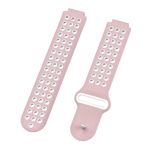 HASMI 22-mm-Armband, kompatibel mit Garmin Forerunner 220, 230, 235, 630, 620, 735, Approach S20, S5, S6, Silikonarmband, Armband-Zubehör (Color : Pink-white, Size : Approach S5 S6) von HASMI