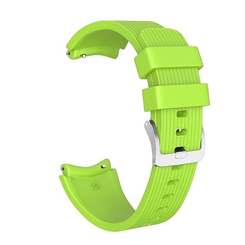 HASMI 22 mm Breite, kompatibel for Samsung Gear S3 Armband, weiches Silikonarmband, Silikon-Armband, kompatibel for Samsung Galaxy 46 mm Frontier-Armband (Color : Green, Size : 22mm-Small size) von HASMI