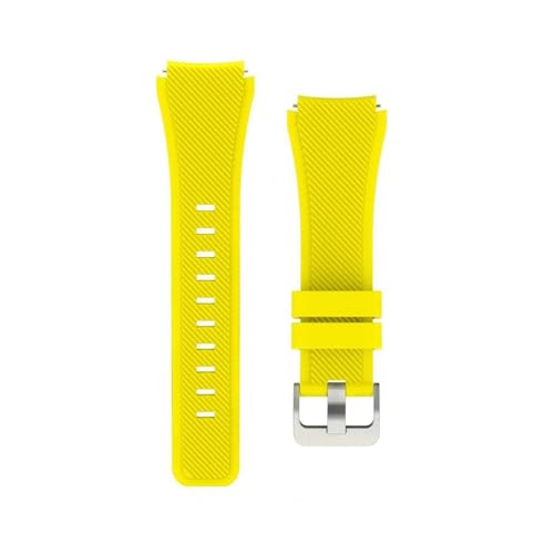 HASMI 22 mm Silikonarmband, kompatibel for Samsung Watch 3/Gear S3 Frontier/Huawei Watch 4/3/3 Pro/GT3-2 Sportarmband Amazfit GTR 4/Stratos/Pace (Color : Yellow, Size : For 22MM) von HASMI