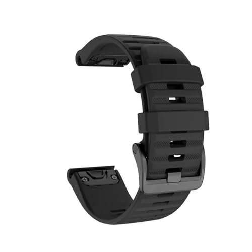 HASMI 26 20 22 Mm Armband Kompatibel for Garmin Fenix ​​6 6X Pro 5 5S 5X Plus 3HR Fenix7 7X Silikon-Schnellverschluss-Uhr Easyfit-Armband (Color : Noir, Size : 26 mm Fenix 6X Pro) von HASMI