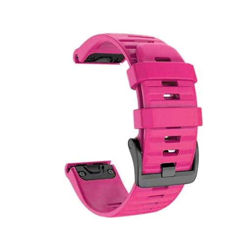 HASMI 26 20 22 Mm Armband Kompatibel for Garmin Fenix ​​6 6X Pro 5 5S 5X Plus 3HR Fenix7 7X Silikon-Schnellverschluss-Uhr Easyfit-Armband (Color : Rose red, Size : 20 mm Fenix 6S Pro) von HASMI