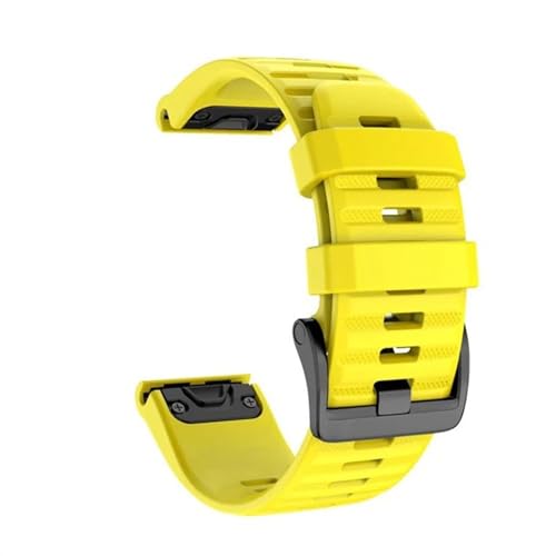 HASMI 26 20 22 mm Silikon-Sportarmband, kompatibel for Garmin Fenix ​​6X 6 6S Pro 7X 7 5X 5 5S 3 3HR Smart Watch Herren-Schnellverschlussarmband (Color : Yellow, Size : 20mm Fenix 5S 6S) von HASMI