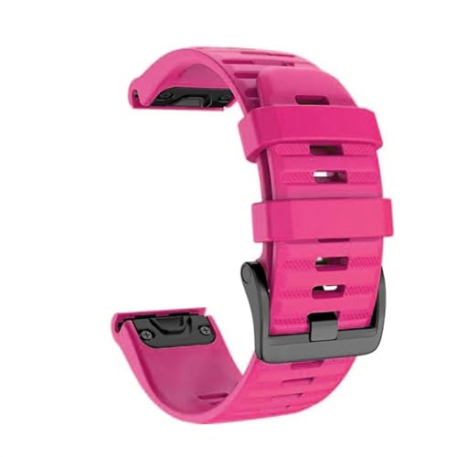 HASMI 26 22 20 mm Silikon-Uhrenarmband, kompatibel for Garmin Fenix ​​6X 6 6S Pro 7X 7 Easyfit-Armband Fenix ​​5 5X 5S Plus Smartwatch-Armband (Color : Rose pink, Size : 20mm Fenix 5S 6S) von HASMI
