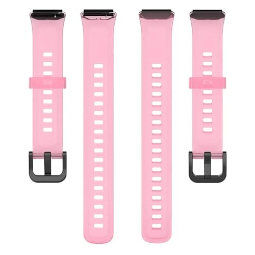 HASMI Armband Kompatibel for Compatible with Huawei Band 7 Band7, Weiches Silikon-Armband, Smartwatch-Armband, Zubehör, Wasserdichtes Armband (Color : Pink) von HASMI