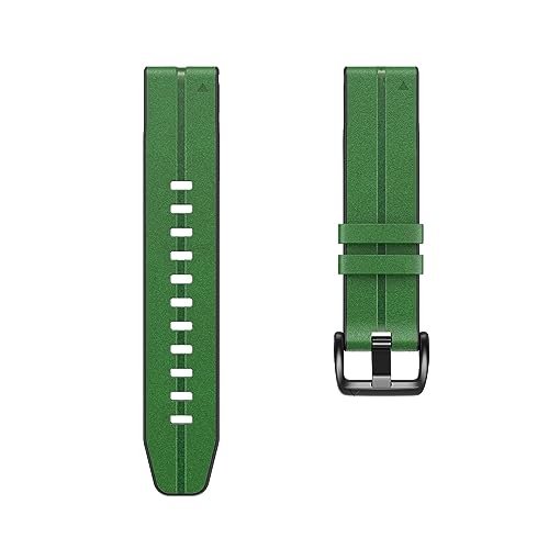 HASMI Armband kompatibel for Fenix ​​6x 5x Silikon + Leder Uhrenarmband 26 22 20 mm kompatibel for Fenix ​​5 6 5plus Ersatzarmband kompatibel for Forerunner 935 Gürtel (Color : Green, Size : 20mm) von HASMI