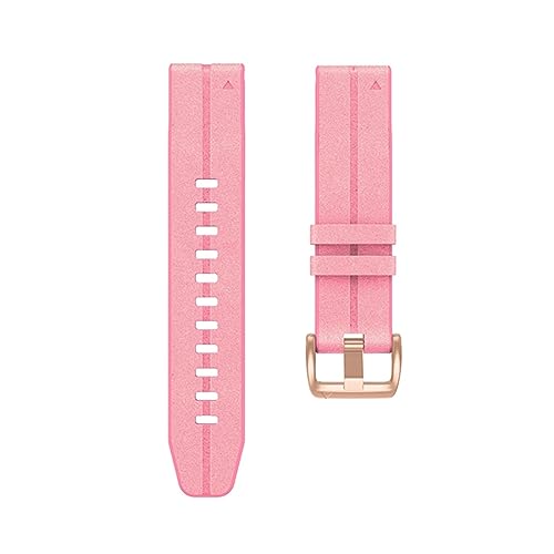 HASMI Armband kompatibel for Fenix ​​6x 5x Silikon + Leder Uhrenarmband 26 22 20 mm kompatibel for Fenix ​​5 6 5plus Ersatzarmband kompatibel for Forerunner 935 Gürtel (Color : Pink, Size : 20mm) von HASMI