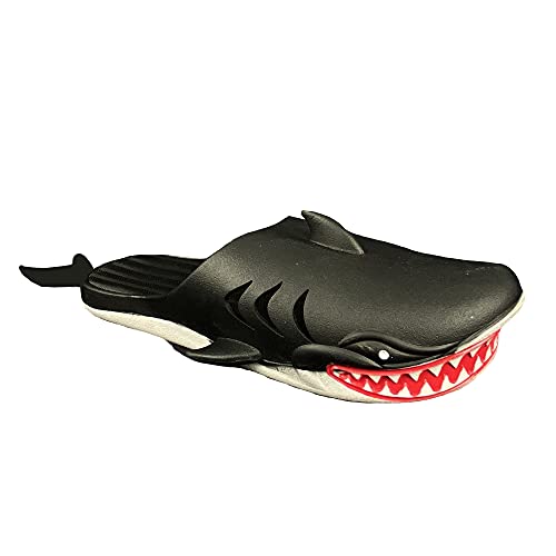 HASMI Badeschlappen Neuheit Hausschuhe Sommer Männer Frauen Slipper Lustige Hai Hausschuhe Strand Flip Flops Folien Badelatschen (Color : Schwarz, Size : 34-35) von HASMI
