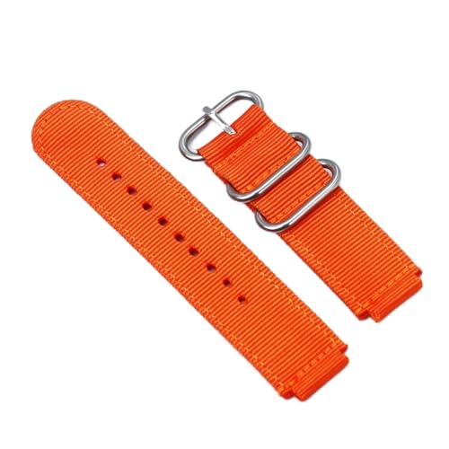 HASMI Canvas-Uhrenarmband, 18 mm, kompatibel for AE1200/1300/1000 W-219, modifiziertes Nylon-Uhrenarmband, Herren-Armband, Armband-Zubehör (Color : Orange S, Size : Medium) von HASMI